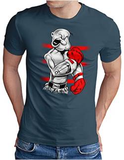 OM3® Kult Seemann T-Shirt | Herren | Sailor Spinach Power Gym Comic | Denim, 3XL von OM3