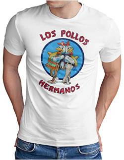 OM3® Los Pollos T-Shirt | Herren | Crystal Meth Cook Walter | Weiß, 4XL von OM3