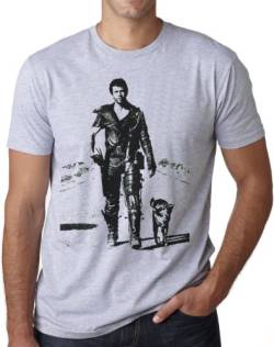 OM3® MAD MAX - T-Shirt Road Warrior Action Hollywood Kult Movie USA, M, Grau Meliert von OM3