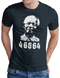OM3® Mandela-Forever T-Shirt | Herren | Nelson Madiba Peace Freedom | Navy, M von OM3