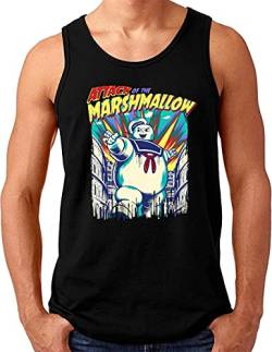 OM3® Marshmallow-Attack Tank Top Shirt | Herren | Stay Tuff Mutant Marschmallow Man | Schwarz, 3XL von OM3