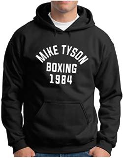 OM3® Mike Tyson 1984 Hoodie | Herren | Boxing Heavyweight Gym KO Fight Legend Boxer | Kapuzen-Pullover Schwarz, S von OM3