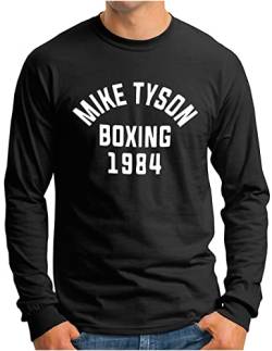 OM3® Mike Tyson 1984 Langarm Shirt | Herren | Boxing Heavyweight Gym KO Fight Legend Boxer | Schwarz, S von OM3