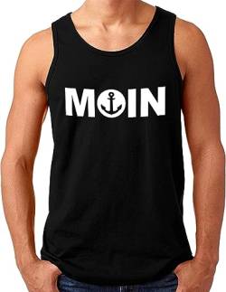 OM3® Moin mit Anker Tank Top Shirt | Herren | Slogan Meer Spruch Küste Statement Norden | Schwarz, 4XL von OM3