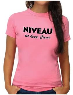 OM3® Niveau ist Keine Creme T-Shirt | Damen | Fun Parodie Statement Sarkastisch Spruch | M, Pink von OM3