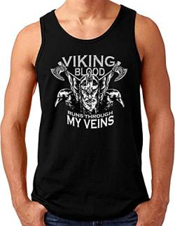 OM3® Odin Wikinger Tank Top Shirt | Herren | Warrior Valhalla Viking Blood | Schwarz, 3XL von OM3