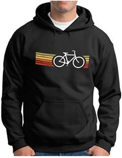 OM3® Retro Bicycle Hoodie | Herren | Cycling Cyclist Biking Fahrrad Radfahrer | Kapuzen-Pullover Schwarz, M von OM3