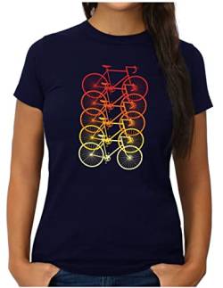 OM3® Retro Rennrad Fahrrad T-Shirt | Damen | Rad Bicycle Radsport Bike | XXL, Navy von OM3