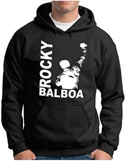 OM3® Rocky-Balboa Hoodie | Herren | The Italian Stallion 70s 80s Epic Boxing Movie | Kapuzen-Pullover Schwarz, L von OM3