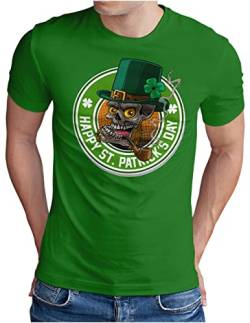 OM3® St. Patrick's Day T-Shirt - Herren - Happy St Pattys Irish Shenanigans Totenkopf Skull - Grün, XL von OM3