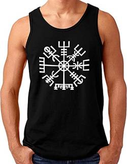 OM3® Vegvisir-Viking-Compass Tank Top Shirt | Herren | Odin Wikinger Magic Symbol Nordic Warrior | Schwarz, 3XL von OM3