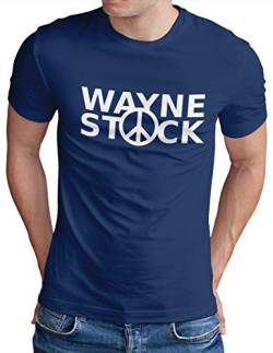 OM3® Wayne's World Stock T-Shirt | Herren | Waynestock Festival Dude Movie | Royal Blau, 4XL von OM3