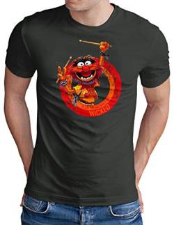 OM3® Wicked-Drummer T-Shirt | Herren | Drums Heavy Metal Rock Music | Dark Grey, M von OM3