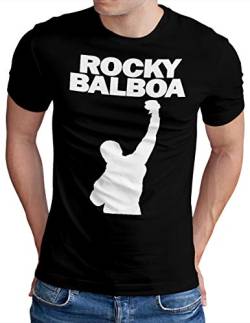 OM3 Rocky Balboa - T-Shirt - Herren - The Italian Stallion City 70s 80s Kult Boxing Movie - Schwarz, 4XL von OM3