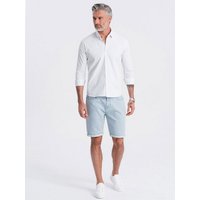 OMBRE Chinoshorts Herrenshorts aus Denim mit feinem Streifenmuster von OMBRE