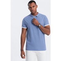 OMBRE Poloshirt Poloshirt aus Baumwolle für Männer Dekorative Stickerei am unteren Rand des Hemdes von OMBRE