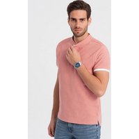 OMBRE Poloshirt Poloshirt für Männer ohne Kragen von OMBRE