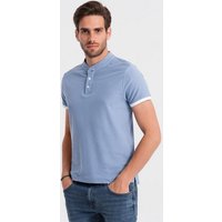 OMBRE Poloshirt Poloshirt für Männer ohne Kragen von OMBRE