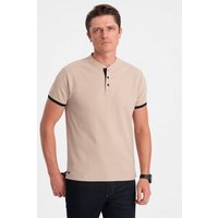 OMBRE Poloshirt Poloshirt für Männer ohne Kragen von OMBRE