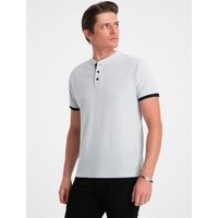 OMBRE Poloshirt Poloshirt für Männer ohne Kragen von OMBRE