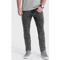 OMBRE Slim-fit-Jeans Jeanshose für Herren mit Nähten an den Knien von OMBRE