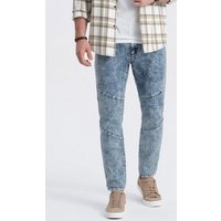 OMBRE Slim-fit-Jeans Jeanshose für Herren mit Nähten an den Knien von OMBRE