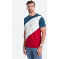 OMBRE T-Shirt Dreifarbiges Baumwoll-T-Shirt für Männer von OMBRE