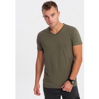 OMBRE T-Shirt Klassisches Herren-T-Shirt mit V-Ausschnitt aus Baumwolle BASIC von OMBRE