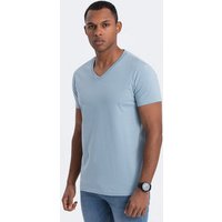 OMBRE T-Shirt Klassisches Herren-T-Shirt mit V-Ausschnitt aus Baumwolle BASIC von OMBRE