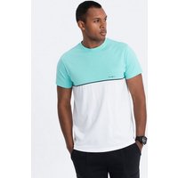 OMBRE T-Shirt Zweifarbiges Baumwoll-T-Shirt für Männer von OMBRE