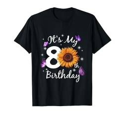 Funny It's My 80th Birthday Shirt Cute Butterfly Sunflower T-Shirt von OMG Its My Birthday Happy Birthday Shirts
