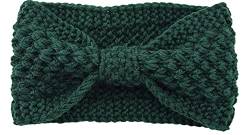 Winter Stretch Turban Weiche Stirnbänder für Frauen Crochet Ohrwärmer Ohrwärmer Stirnband Gestrickte Stirnbänder (dunkelgrün) von OMICE
