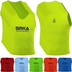 OMKA 10 Stück Fußball Leibchen Trainingsleibchen Markierungshemd Fußballleibchen für Kinder Jugend und Erwachsene, Farbe:Gelb, Bibs:Senior (L) von OMKA