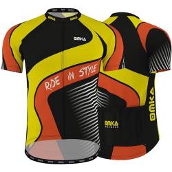 OMKA Herren Radtrikot Fahrrad Radler-Trikot Racing Performance Shirt mit Sublimationsdruck, Größe:L von OMKA