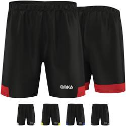 OMKA Herren Sporthose Teamwear Fußball Fitness Gym Shorts Kurze Hose, Größe:XL, Farbe:Rot von OMKA