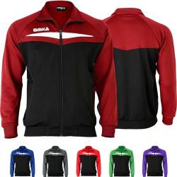 OMKA Optima Herren Trainingsjacke Sportjacke Joggingjacke in der 5x Farben, Hemdgröße:M, Farbe:Weinrot von OMKA