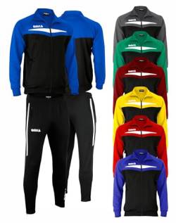 OMKA Trainingsanzug Sportanzug Jogginganzug Freizeitanzug in der 5x Farben, Größe:2XL, Farbe:Blau von OMKA