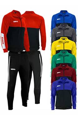OMKA Trainingsanzug Sportanzug Jogginganzug Freizeitanzug in der 5x Farben, Größe:52/L, Farbe:Rot von OMKA