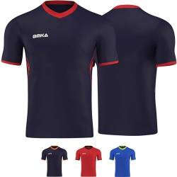 OMKA Trikot Teamwear Fußball Handball Rugby Laufsport Volleyball Uniformhemd, Größe: S, Farbe: Marineblau/Rot von OMKA