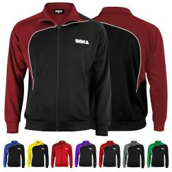 Optima Herren Trainingsjacke Sportjacke Joggingjacke, Größe:2XL, Farbe:Weinrot/Schwarz von OMKA