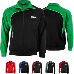 Optima Herren Trainingsjacke Sportjacke Joggingjacke, Größe:L, Farbe:Grün/Schwarz von OMKA