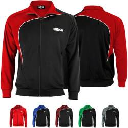 Optima Herren Trainingsjacke Sportjacke Joggingjacke, Größe:L, Farbe:Rot/Schwarz von OMKA