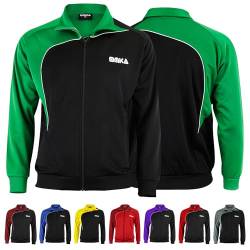 Optima Herren Trainingsjacke Sportjacke Joggingjacke, Größe:S, Farbe:Grün/Schwarz von OMKA