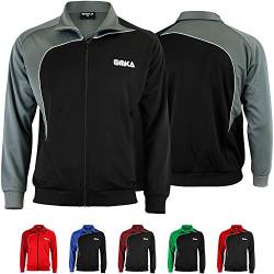 Optima Herren Trainingsjacke Sportjacke Joggingjacke, Größe:XL, Farbe:Grau/Schwarz von OMKA