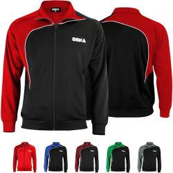 Optima Herren Trainingsjacke Sportjacke Joggingjacke, Größe:XL, Farbe:Rot/Schwarz von OMKA