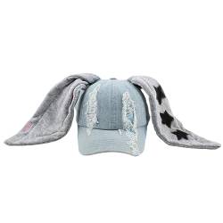 OMLAMP Y2k Mützen Neue Jeans Bunny Ohren Hut Kpop Outfits für Frauen Frauen Baseball Cap Hip-Hop Beanies Grunge Girl Caps, Sterne Ohr, Einheitsgröße von OMLAMP