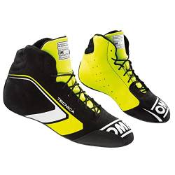 OMP Unisex Sportschuhe One Evo Tecnica neon gelb Größe 41 EU Fia 8856-2018 Bootsschuh, Schwarz/Neongelb von OMP