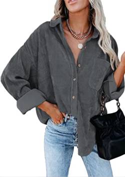 OMZIN Damen-Sweatshirt Mit Rundhalsausschnitt Lässige Kurzarm-Pullover Farbblock-Tunika Oberteile Grau 3XL von OMZIN