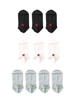 OMZIN Socken Herz Frühlings und Sommersocken Socke Ferse Emojy Socks Gesichter gestickten Treibnetzstrümpfe 10 Paare von und Frauen lächelnd Gesicht von OMZIN