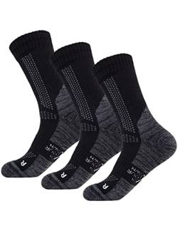 ON YOUR OWN Socken 3 Paar hochwertige Wandersocken extra Polsterung (DE/NL/SE/PL, Numerisch, 39, 42, Regular, Regular, Schwarz und Grau) von ON YOUR OWN